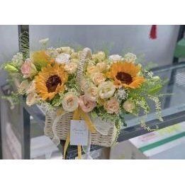Paper rope woven basket, oval, beige, 21&times;12&times;24 cm - 27011898