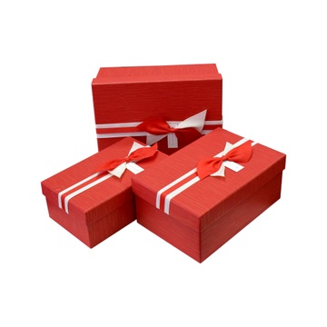 Набір подарункових коробок прямокутних з бантом 3шт 11033199