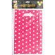 Party gift bag with die-cut handle 16.5 &times; 25.5 cm, pink with white polka dots, 169628
