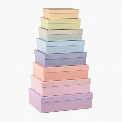 Pastel multicolour plain gift boxes, set of 10 pcs, 18102486