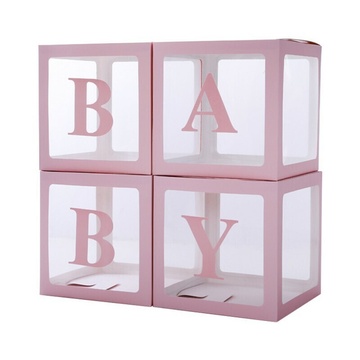 Набор коробок для воздушных шаров розовый  baby 4 шт 26630