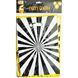 Party gift bag with die-cut handle 16.5 &times; 25.5 cm, black with &ldquo;sunburst&rdquo; print, 169796
