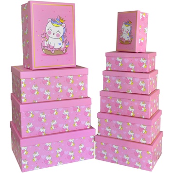 Подарочные розовые коробки 14108629 компл. 10шт.