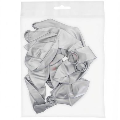 Латексні повітряні кульки хромовані сріблясті, 30 см (12&Prime;), 10 шт - 5412