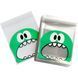 Self-seal cellophane bag 7 &times; 7 cm, monster print, green, 170747