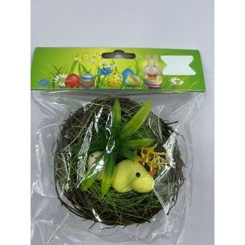 Великоднє гніздо з яйцями, 10 см - 27011505