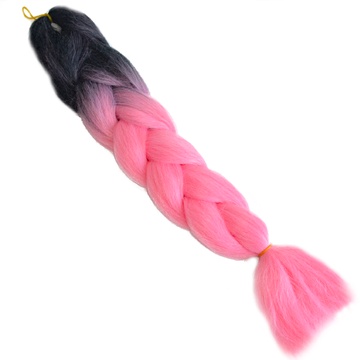Канекалон, коса омбре (чорний+рожевий) 307197