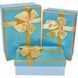 Light blue glitter gift boxes with gold ribbon bow, set of 3 pcs, 11034756