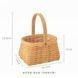 Wood chip woven basket, square, 18.5&times;14&times;23.5 cm - 27012056