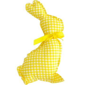 Пасхальный кролик желтый в клетку с бантиком 753692