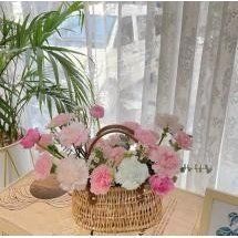 Imitation rattan woven basket, oval, 25&times;12&times;26 cm - 27012009