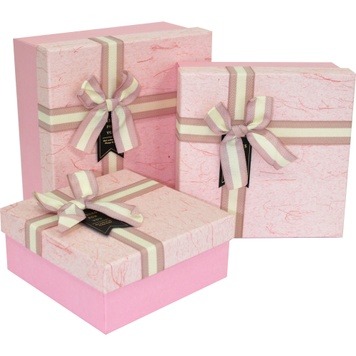 Подарочные квадратные коробки розовые 11030215, компл. 3шт.