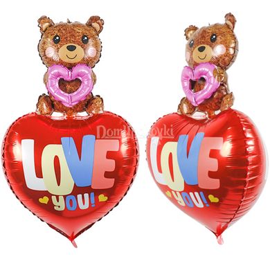Кулька фольгована Ведмедик з сердечком Love 331710