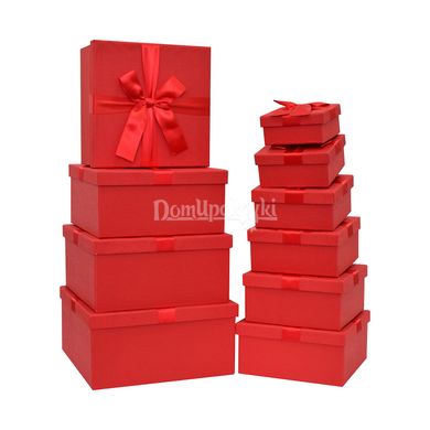 Набор подарочных коробок квадратных с бантом 10шт 42106705