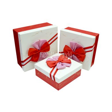 Набор подарочных коробок квадратных с бантом 3шт 41031212