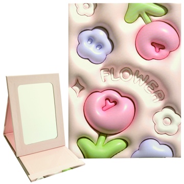 Зеркало-планшет розовое с цветами 373444 13*18см