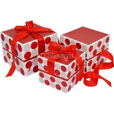 Набор подарочных прямоугольных коробок с бантом 3шт 11033030