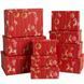 Set of rectangular Christmas gift boxes, red with gold rocking horses, 10 pcs - 11108142