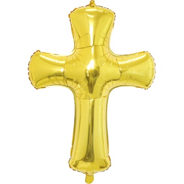 Шарик фольгированный Золотой крест 332939