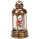 Domed lantern lamp, bronze, with Santa, musical