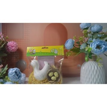 Великодні курчата декоративні, 10 см, упаковка 2 шт, колір білий - 27010164