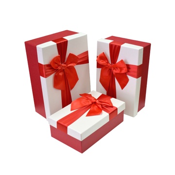Набір подарункових коробок прямокутних з бантом 3шт 11035322