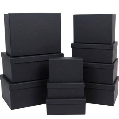 Black plain gift boxes, set of 10 pcs, 11101073