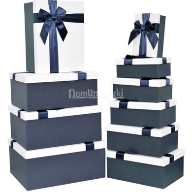 Набор прямоугольных подарочных коробок с бантом 10 шт, 12106258