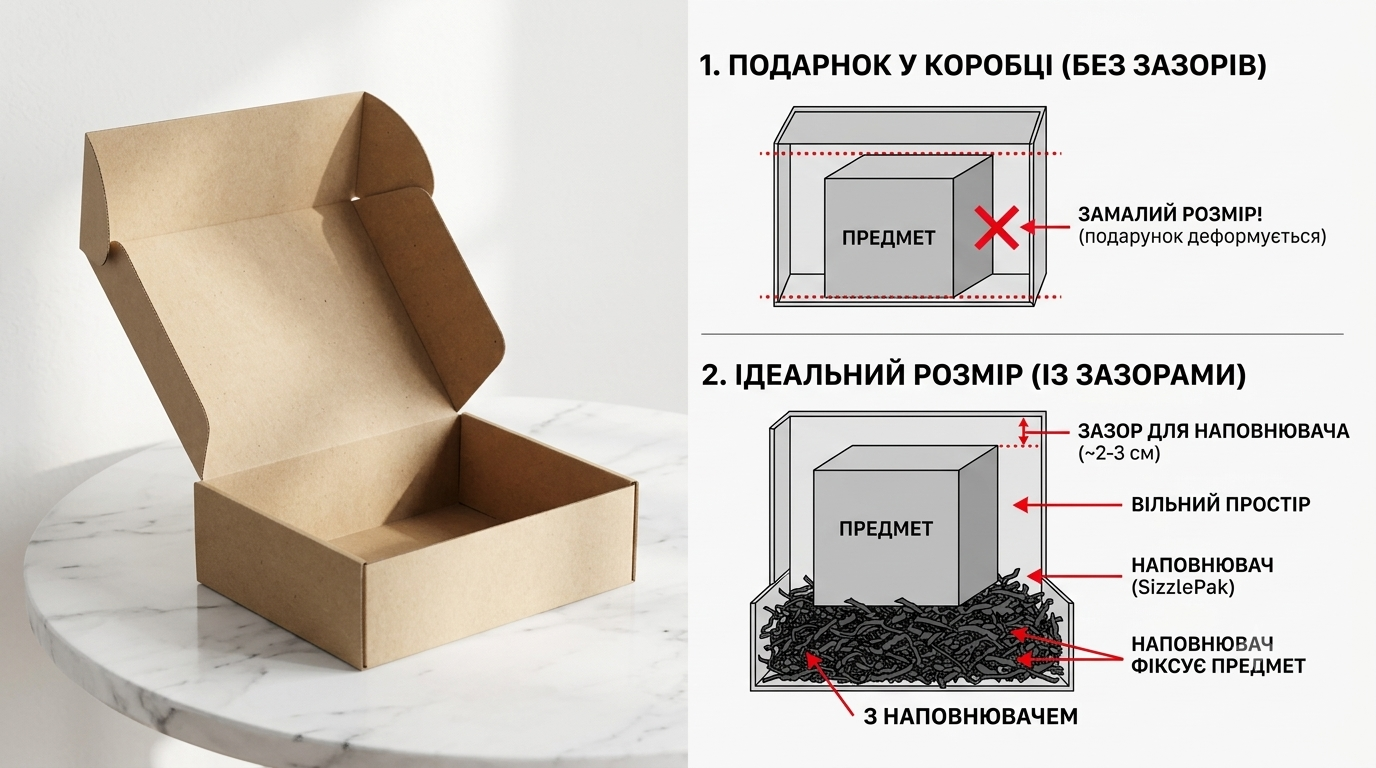 Инструкция по выбору ширины и высоты подарочной коробки